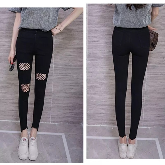 Women Black Skinny / Jeans Trouser Stretch - Picture 2 of 8